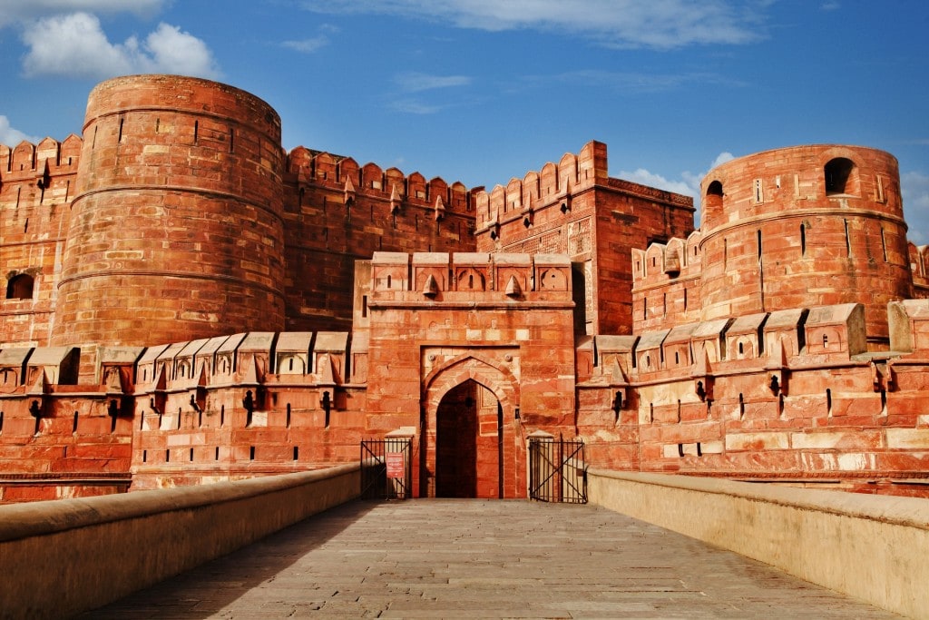 The entrance to Agra Fort- it served as a protection to the royal residence of Akbar