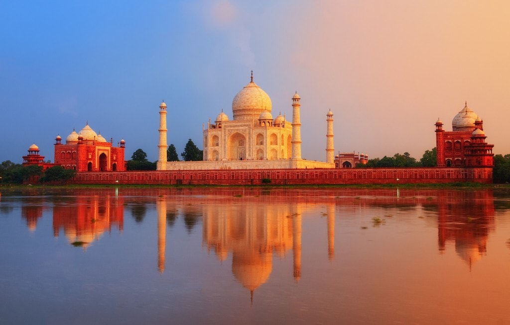 Evening view of the Taj Mahal
