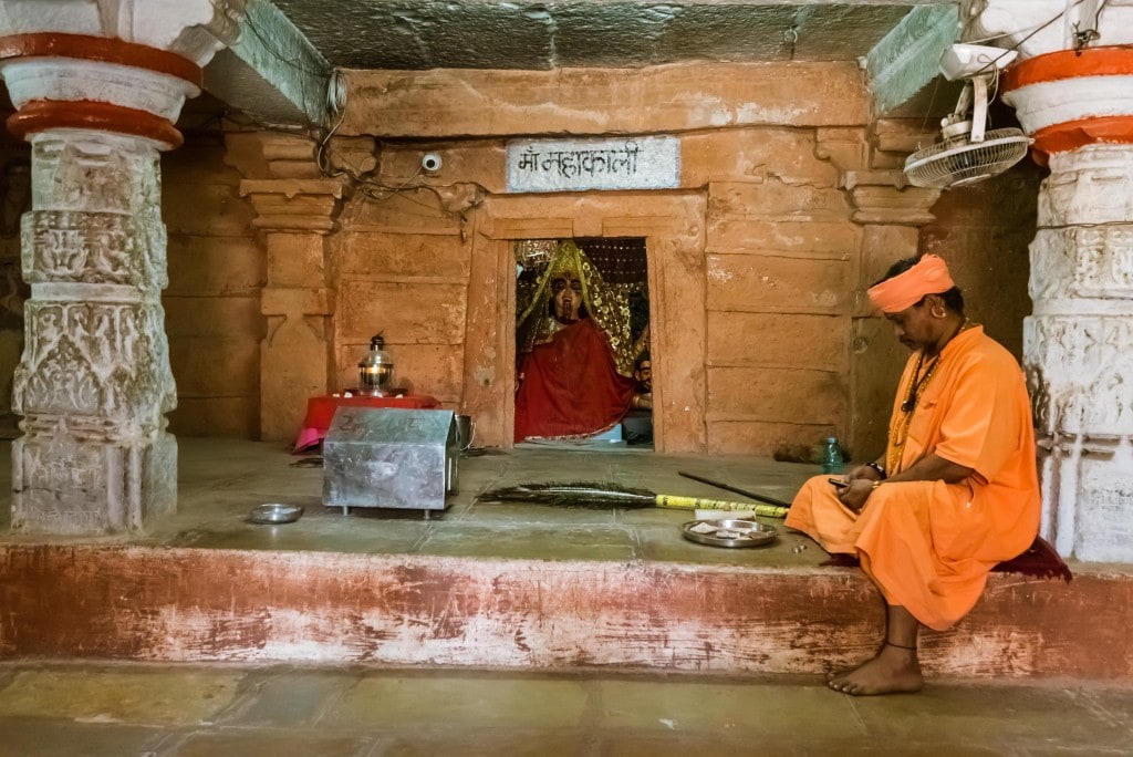 Mahakali Temple inside the Bhartrihari caves
