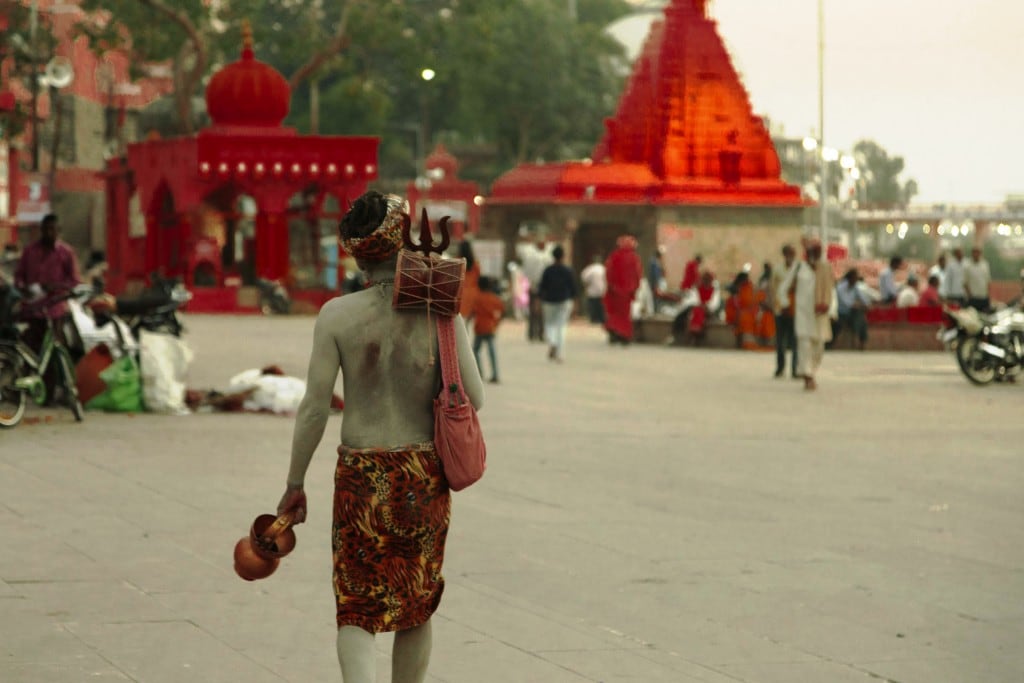 An ascetic arriving at the Ujjain Simhasth Kumbh Mela