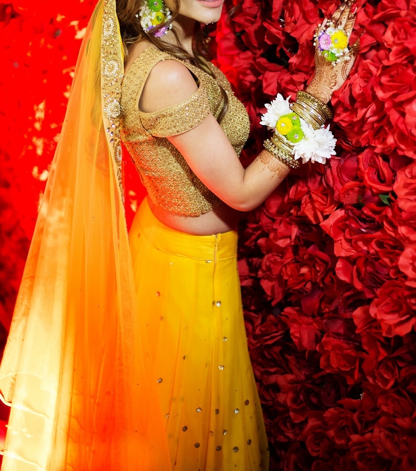 haldi ceremony dress for bride