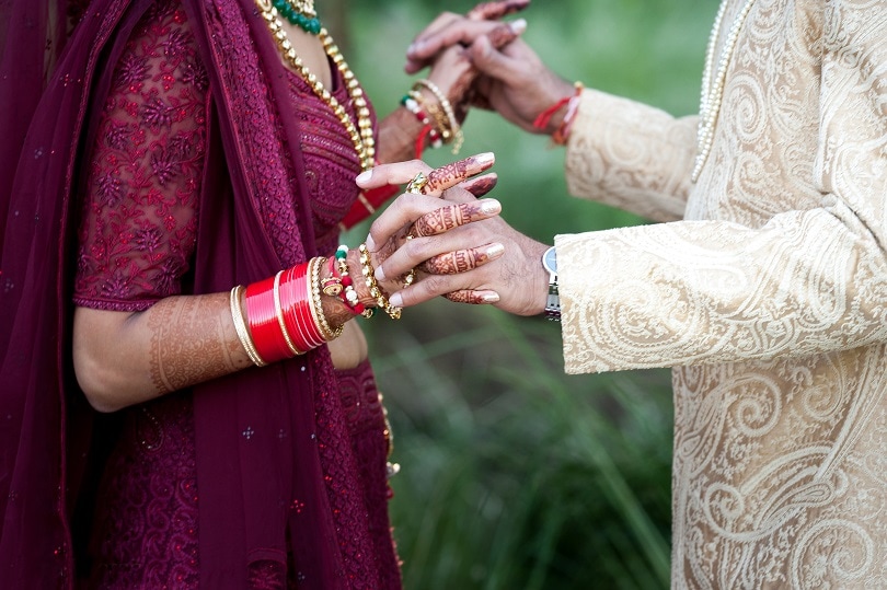 lehenga bride and groom