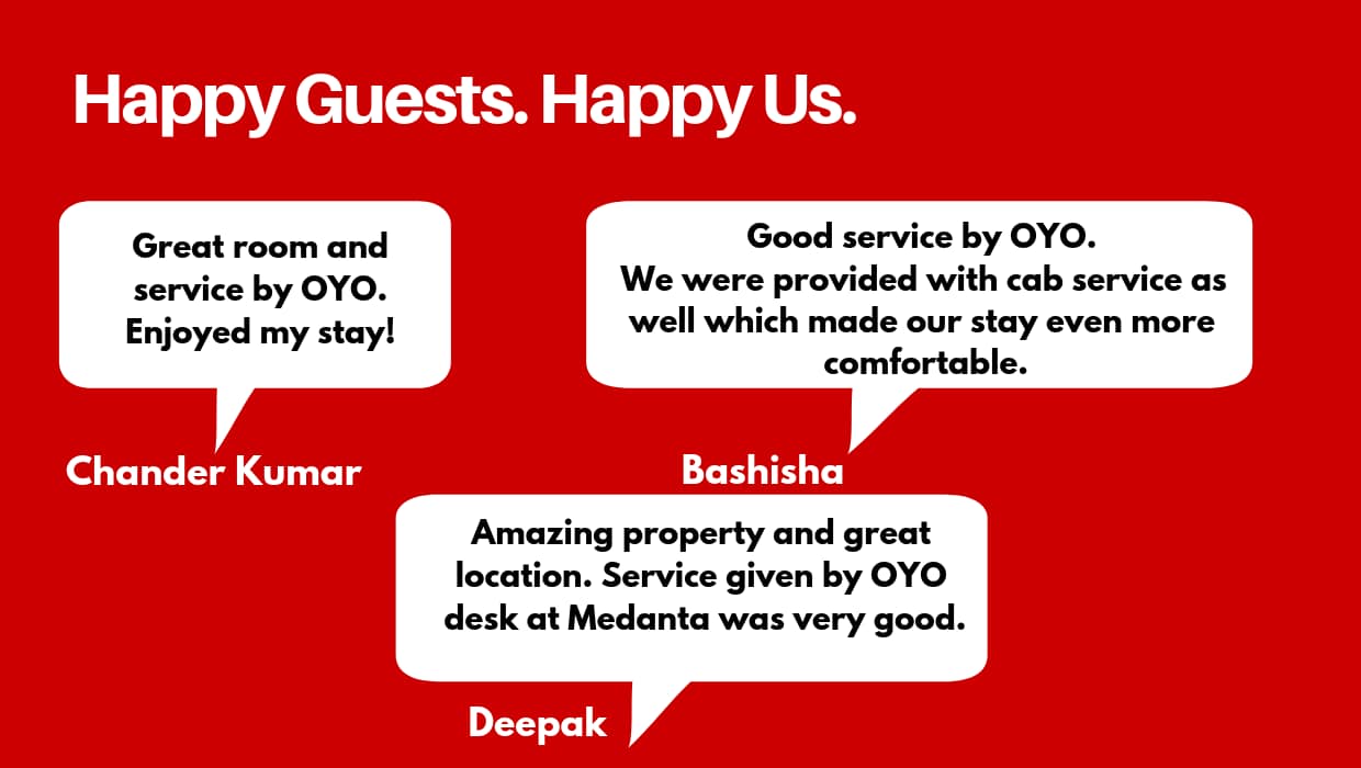 Testimonials of guests who stayed at OYO while travelling for medical treatment.