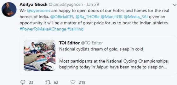 Adtya Ghosh's comment on Jaipur Athletes
