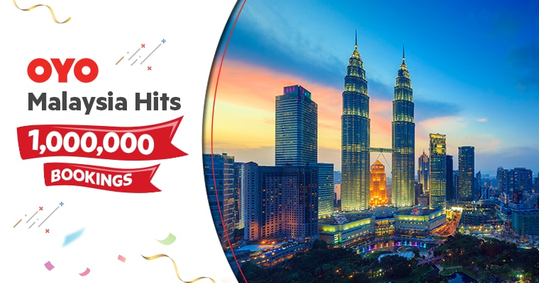 OYO Malaysia Hits 1,000,000 million bookings. Advances position as the No. 1 Hotel Chain in Malaysia
