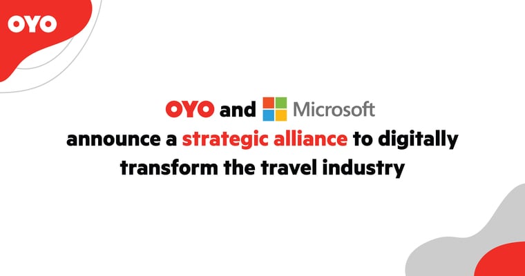 OYO and Microsoft announce a strategic alliance to digitally transform the travel industry